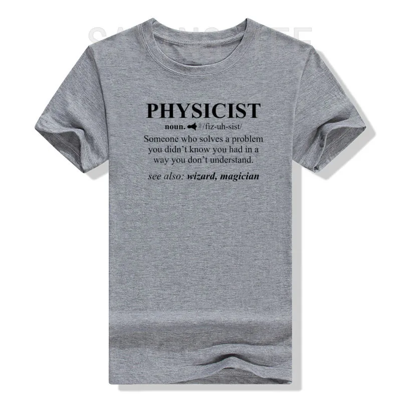 Physicist Definition Wizard Scientist Physics T-shirt Funny Science Loves Sayings Quote Letter Print Schoolwear Graphic Tee Tops