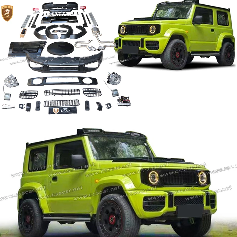 A Set Car Modification Accessories For Suzuki Jimny BBS Style Front Rear Bumper Assembly Tailgate Cover Pedal Plate Headlights