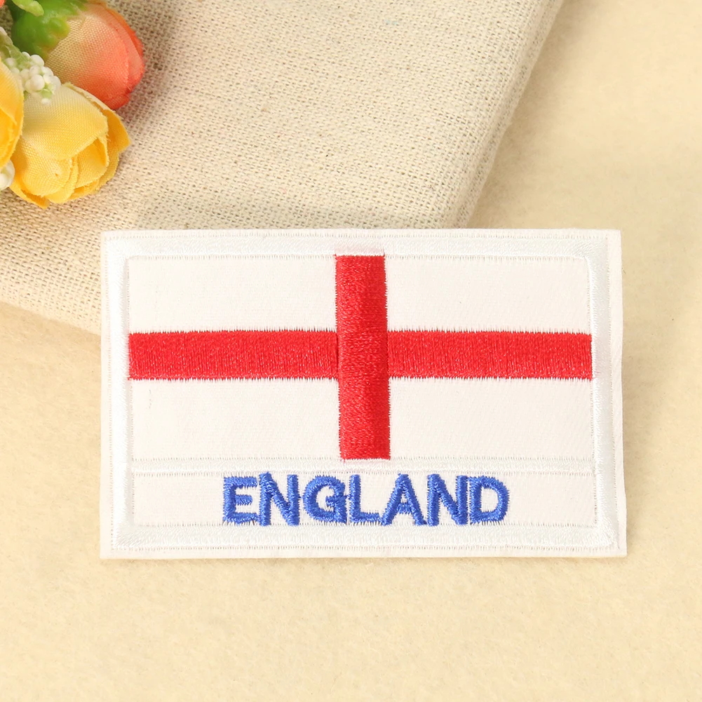 2PCS Creative Patriotic Pattern England Greece Spanish Flag Embroidery Sewing Ironing Patch DIY Garment Coat Hat Accessories