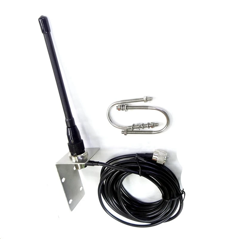 2X VHF Marine Antenna 156-163Mhz Rubber Waterproof Mast Aerial With 5M RG-58 Cable For Boat Sailboat Yacht