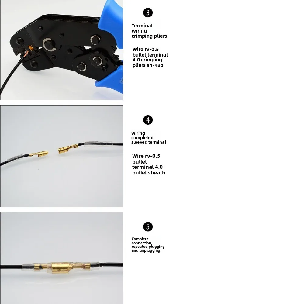 Tinplate Wire Terminal Bare Nose Lugs Round Lug Cold Pressure Terminal Set Terminal Connector Copper Crimp Terminals