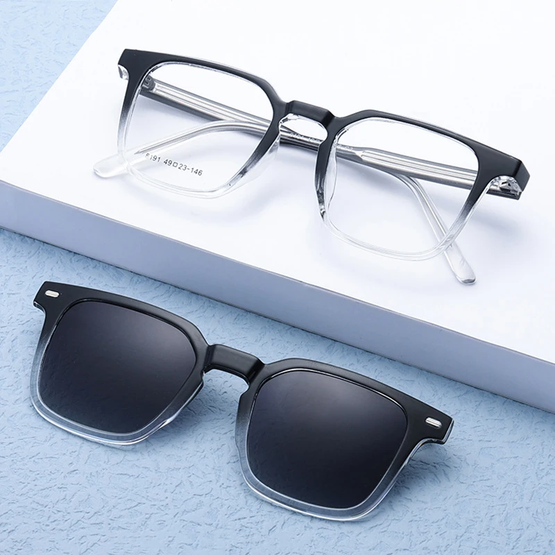 2in1 Men TR90 Rivets Magnet Polarized Progressive Multifocals Reading Sunglasses Women Flips Hyperopia Spectacles Look Near Far