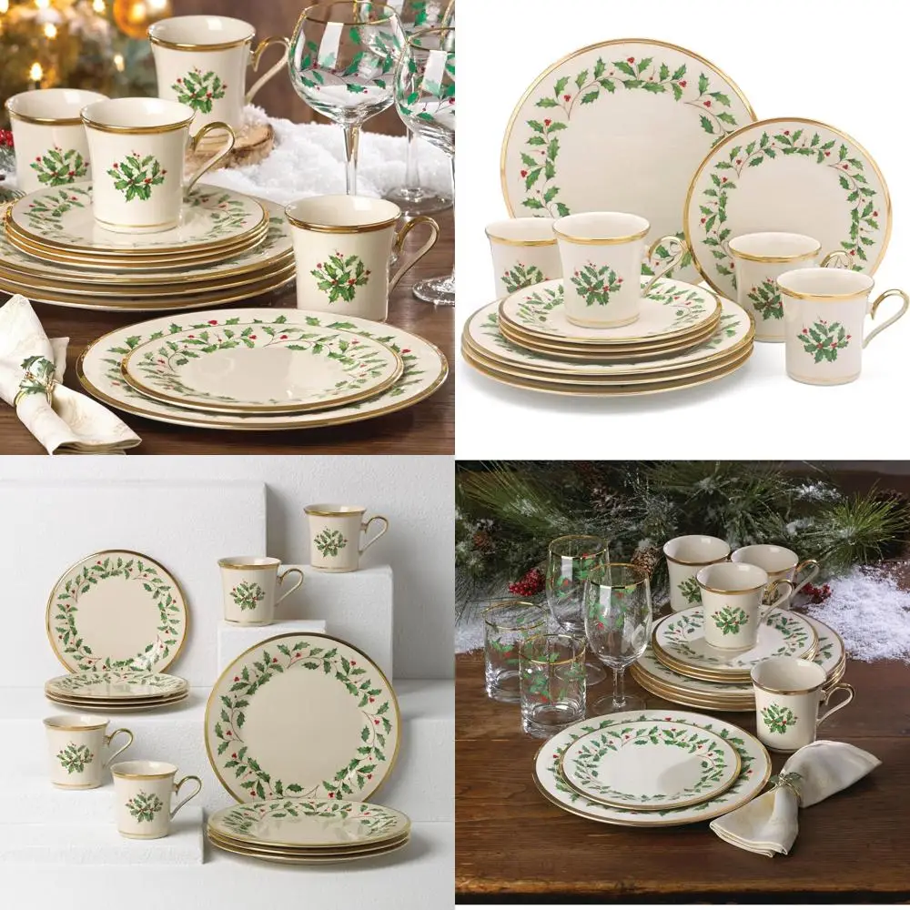 

12-Piece Christmas Plate and Mug Set for Festive Dinnerware and Hosting