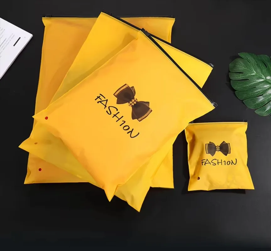 

50PCS Garment Yellow EVA Ziplock Clothing Bag DIY Outside Travel Bra Underwear Home Office Supplies Wedding Gift Storage Pouches