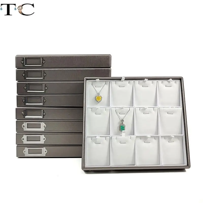 Pu Leather Jewelry Display Props Ring Earrings Necklace Pendant Bracelet Storage Display Tray Counter Display Display Tray