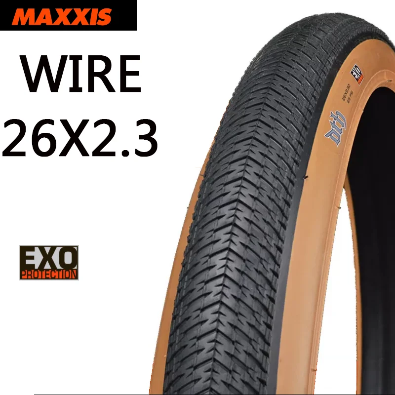 MAXXIS DTH EXO WIRE 26X2.3 26er 26in bicycle tire BMX All-black and yellow-edged steel wire tire