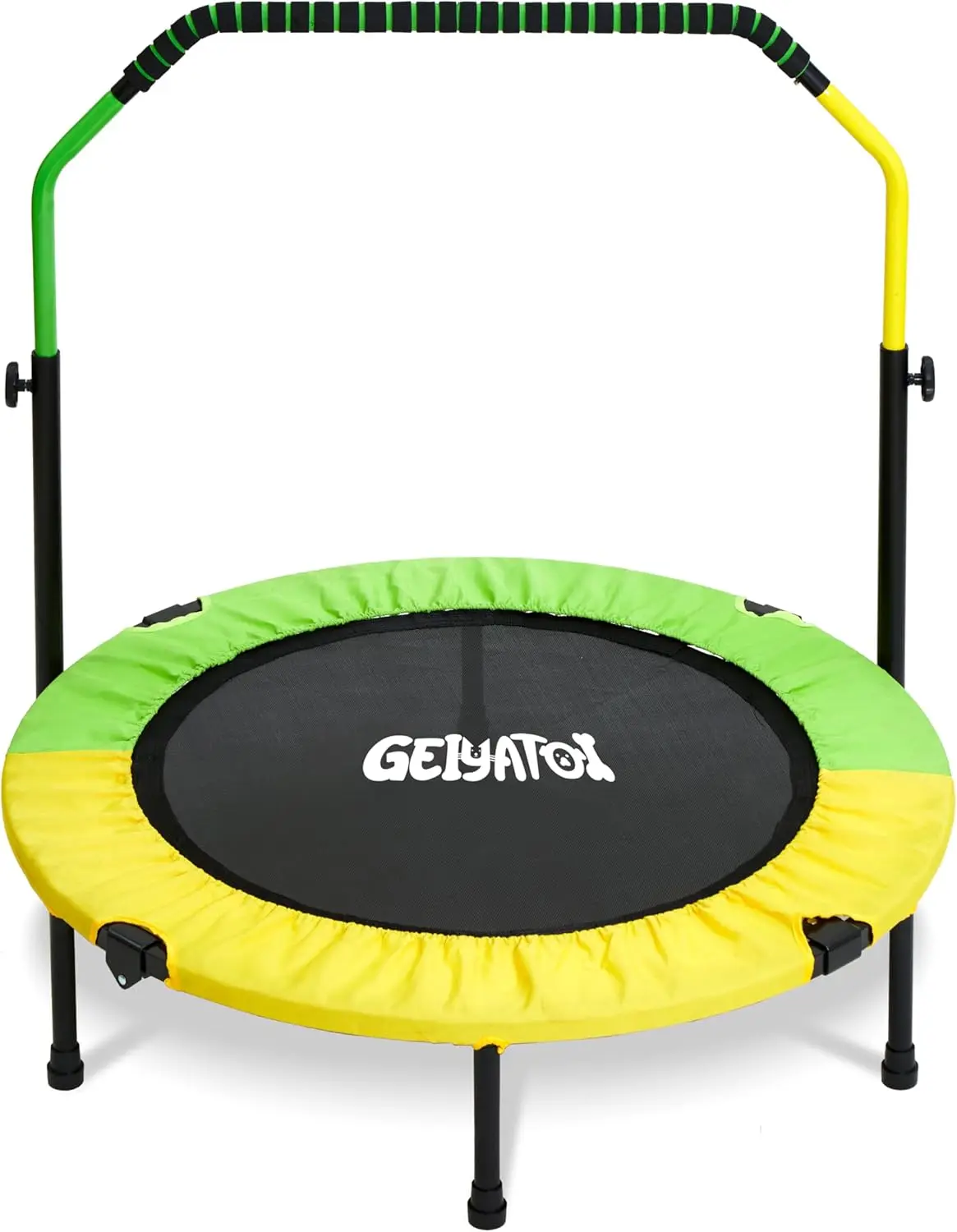 แทรมโพลีนพับได้ขนาดใหญ่40นิ้วสำหรับเด็กแทรมโพลีนสำหรับเด็กวัยหัดเดินมีด้ามจับโฟมที่สะดวกสบาย