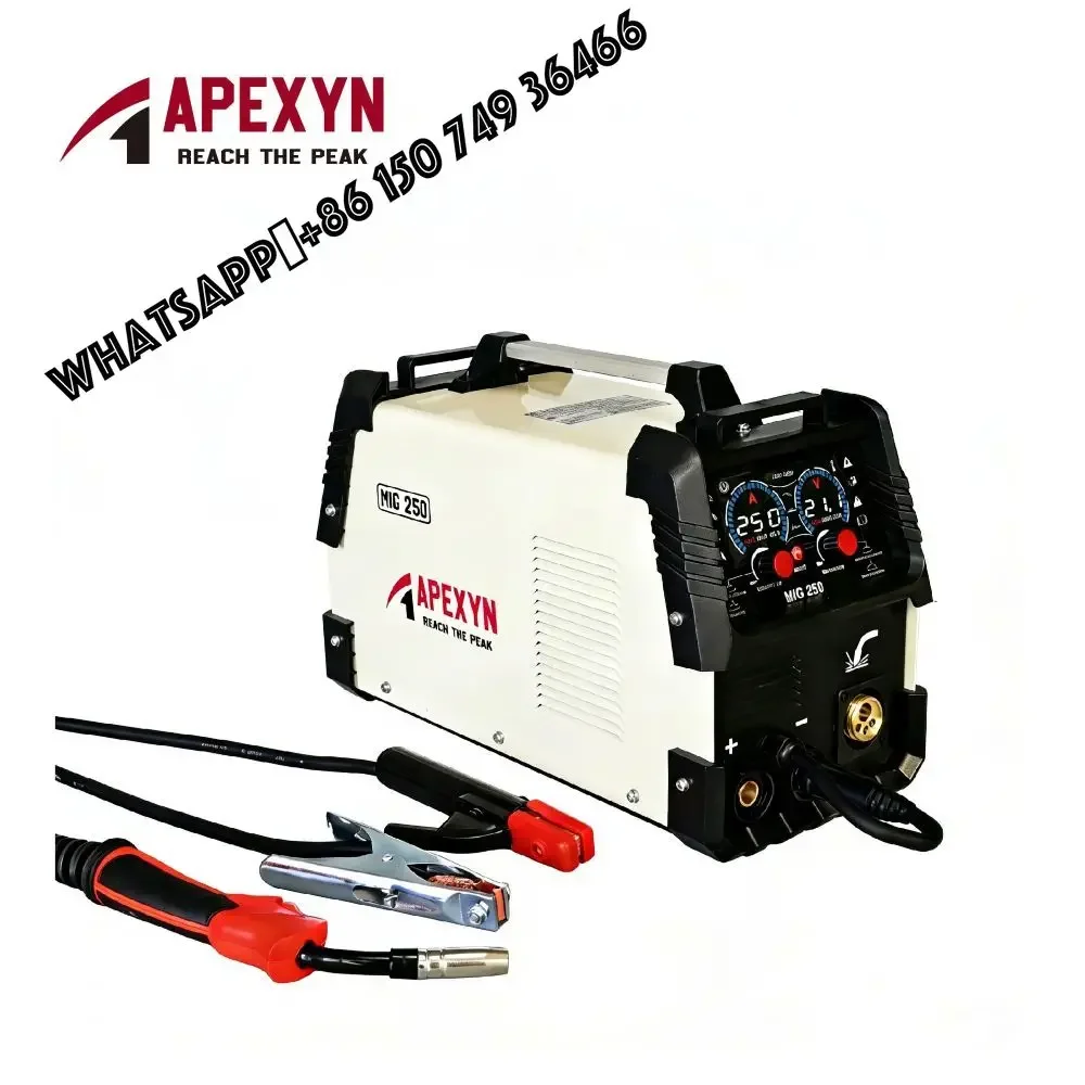 APEXYN 4-in-1 Gas/Gasless MMA TIG MIG Welding Machine 250A Inverter Portable for Home Use DIY Construction Farm 2-Year Warranty