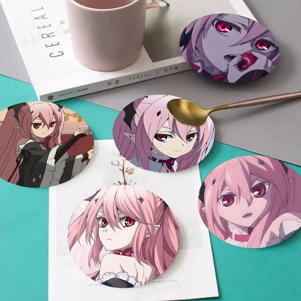 1pc Krul Tepes Anime Wooden Coaster Colour Printing Cup Mat Home Desk Decoration Gifts