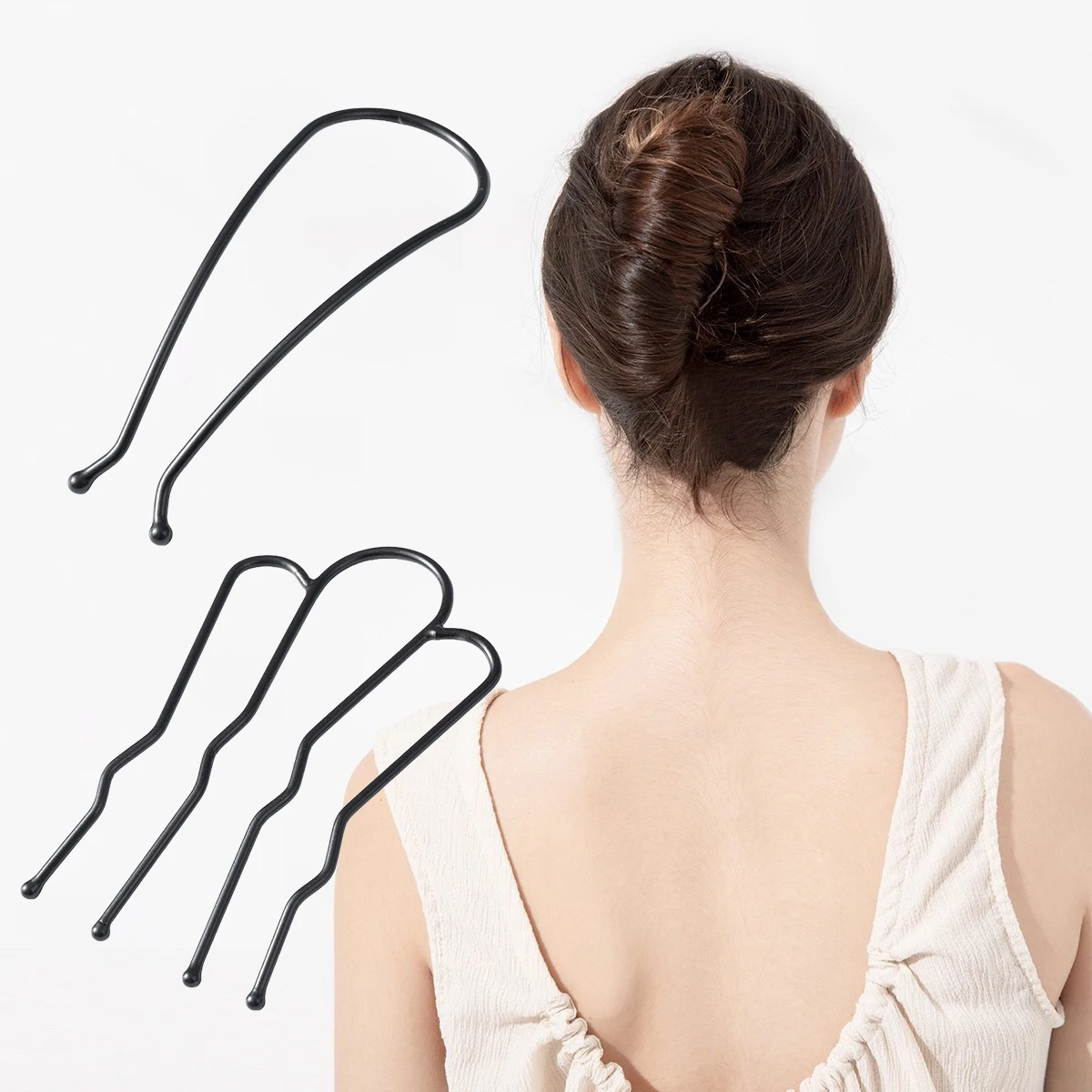 Black Metal U Shape Hair Fork Women Hair Stick Hair Combs Bun Hairpin Clip Hairstyling Tool Girls Hair Accessories Protect Scalp