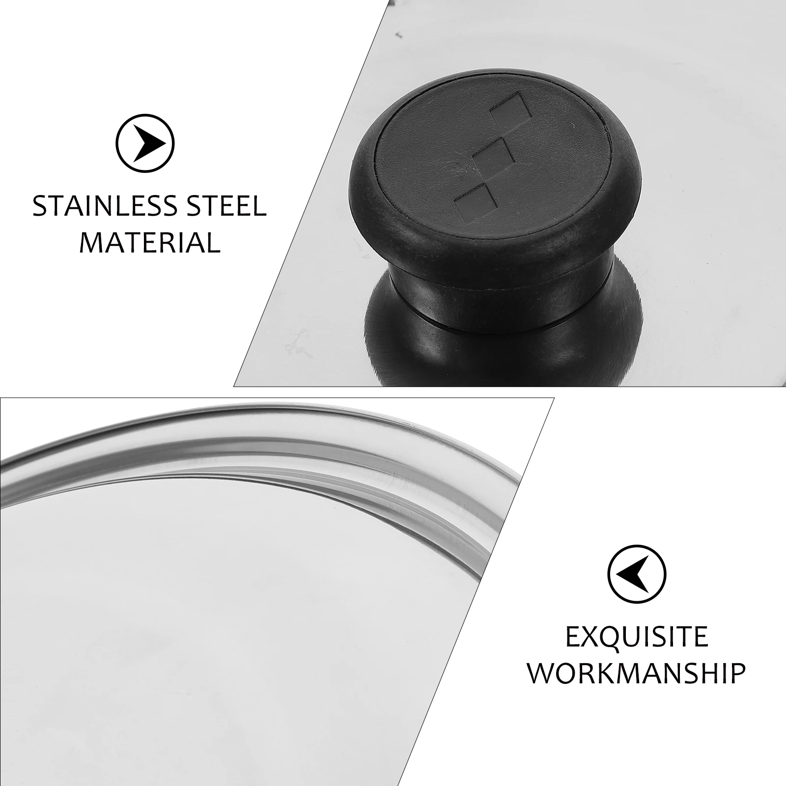 

Stainless Steel Pot Cover Round Multi-Function Pan Lid Household Kitchen Accessory Comfort Grip Suitable For Soup Pots
