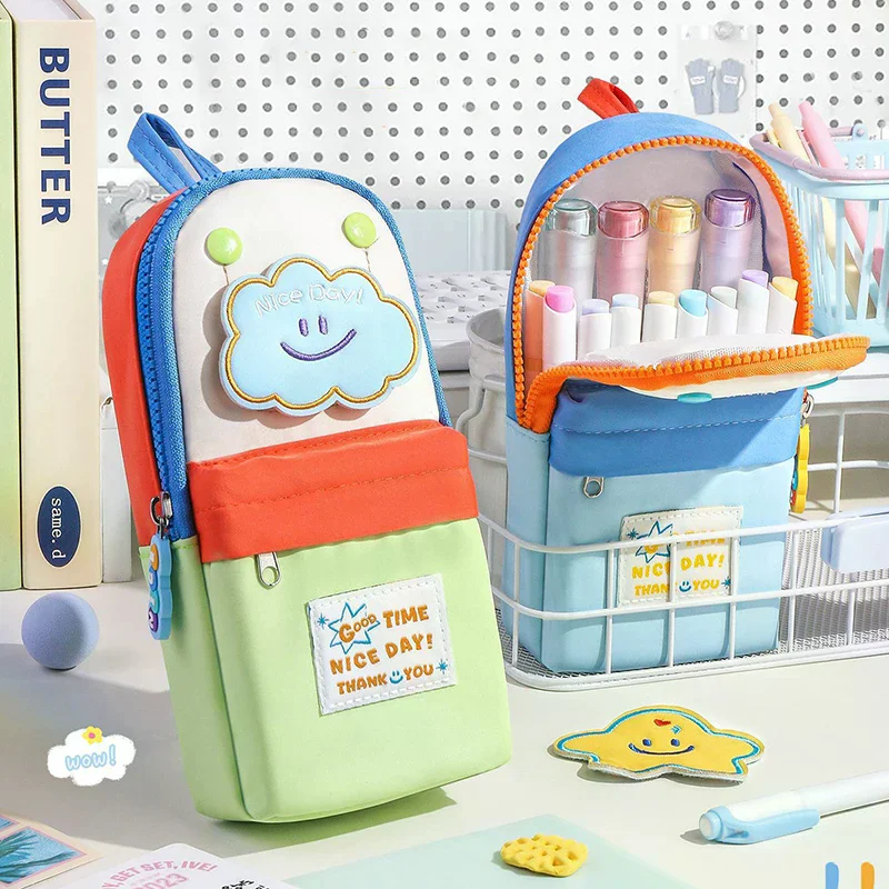 Capacity Pencil Case For Small Star Schoolbag Color - Blocked Pencil Case Lt S A High Appearance Level Cute And Large