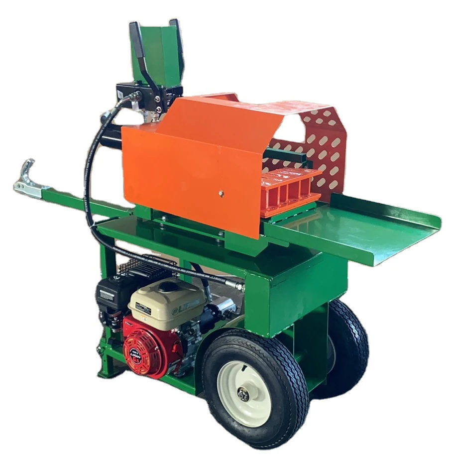 Horizontal 10 ton  logging kindling machine  / firewood processor / petrol wood saw cutting machine price kindling splitter