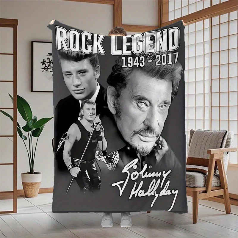Flannel Blanket - Soft Warm,Rock Legend 1943-2017 Design, Machine Washable for Dorm, Office, Travel - Unique Gift for Music Fans