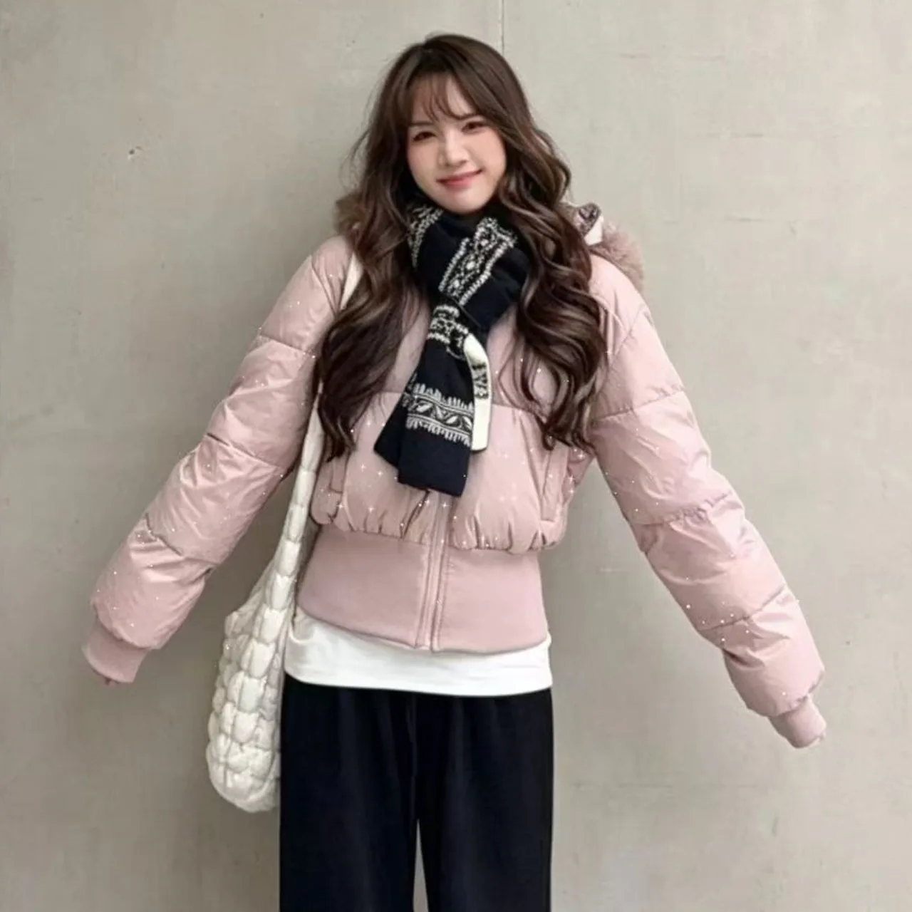 Winter Fashion Casual Style Women's Warm Coat Star Rhinestone Dark Sexy Girl Unique Model Polyester Fiber Composite Fabric ...