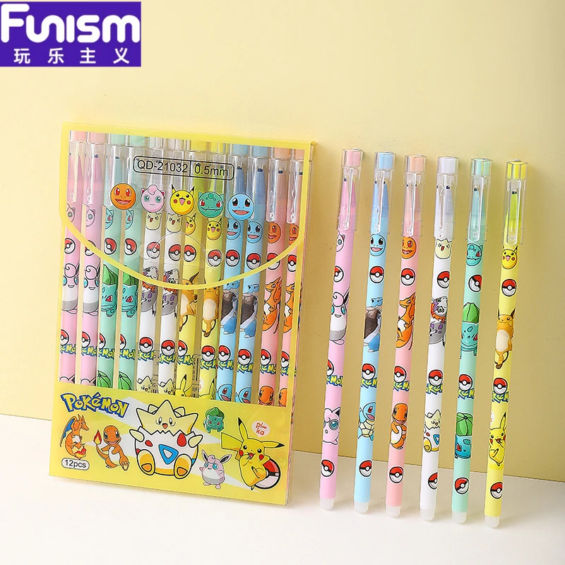 FUNISM Pikachu dibujos animados lindo mascota combinación palo recto borrable bolígrafo neutral lindo bolígrafo de modelado de alto nivel de apariencia