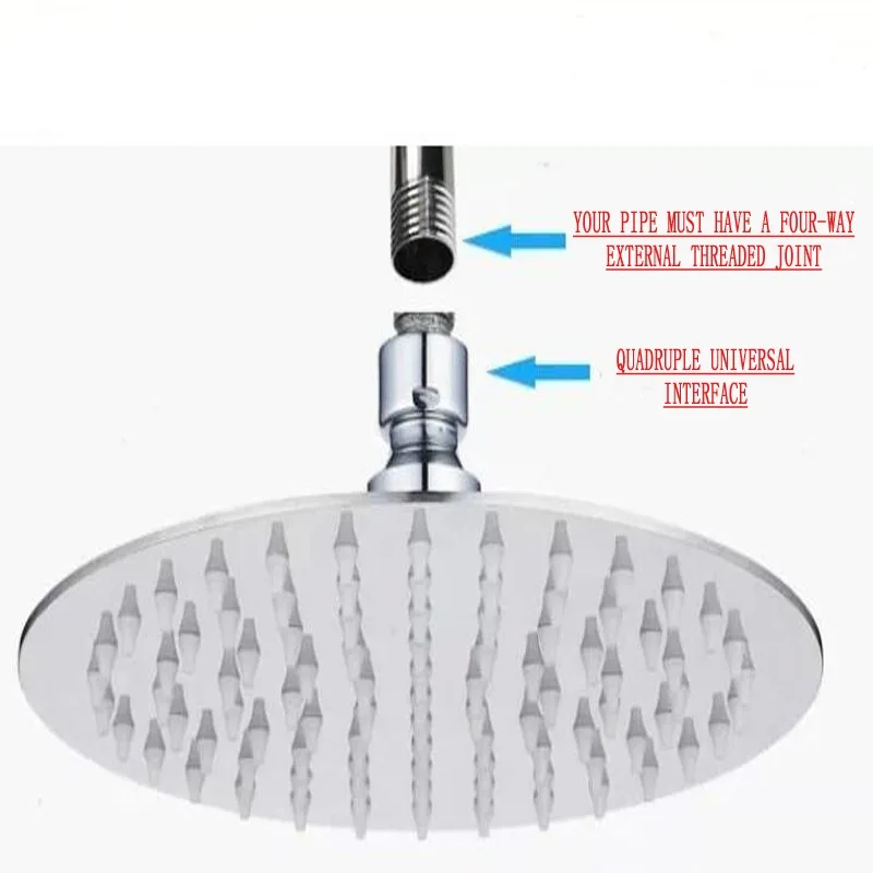 Shower Heads 2024 New High Quality 10/8/6 Inch Stainless Steel Ultra-thin Waterfall Rainfall Shower Head Rain Square Round