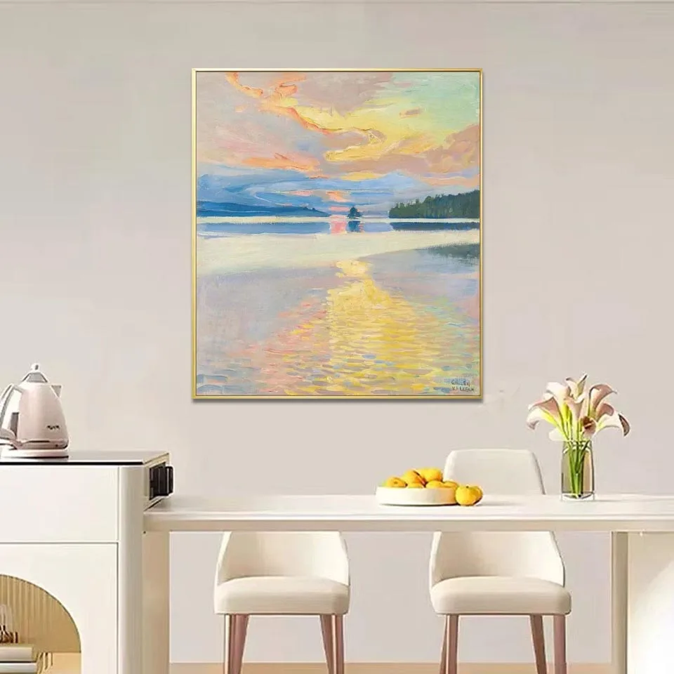 100% pinturas al óleo de paisaje marino pintadas a mano sobre lienzo pintura de paisaje moderno decoración de pared de lujo póster imagen para el hogar