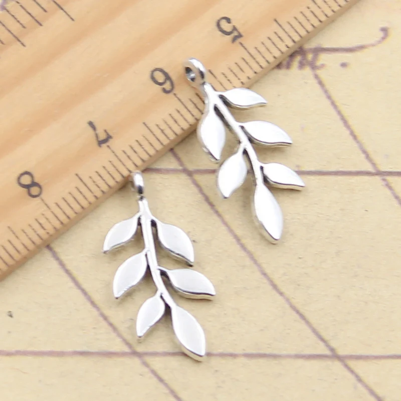 20pcs Charms Tree Branch Leaf 24x11mm Tibetan Silver Color Pendants Antique Jewelry Making DIY Handmade Craft