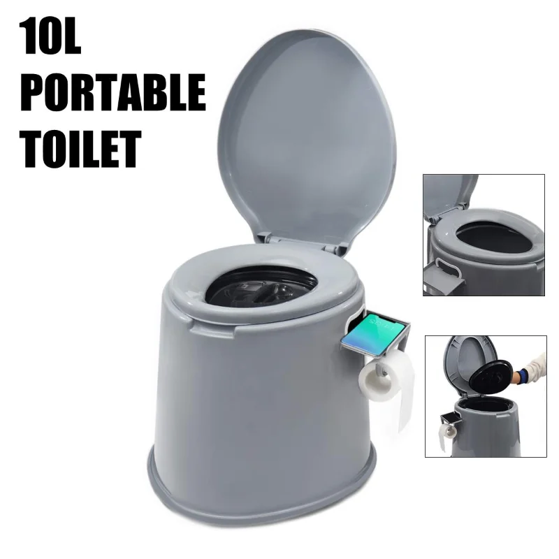 Portable Camping Toilet Seat with Thickened Compost  Stool for Elderly, Pregnant Women and Travel - Movable Car 