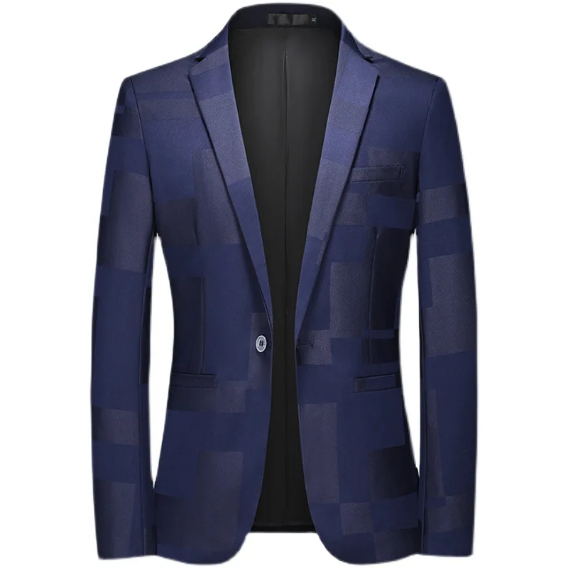 H826 New Men\'s Casual Suit Slim Jacquard Groom Wedding Suit Suit Trend