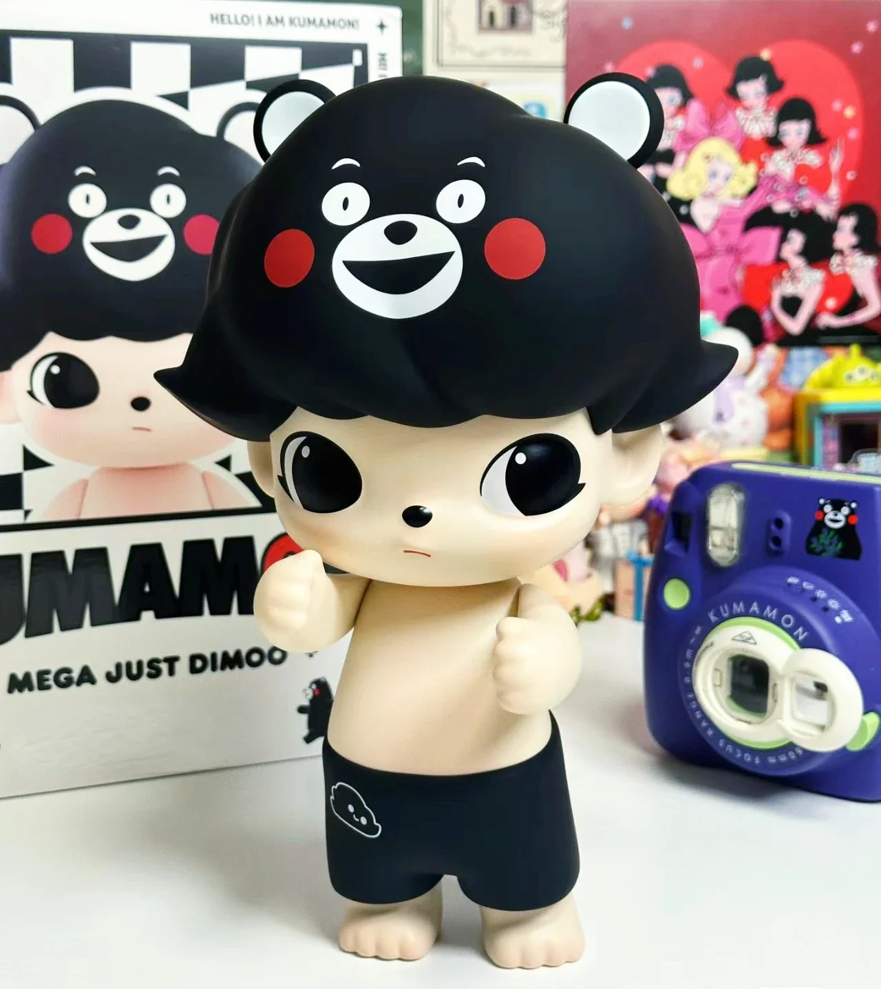 

Original Dimoo Bear 400% MEGA JUST DIMOO Kawaii Action Figure Black Bears Head Designer Toy Boy Collection Joy Ornament