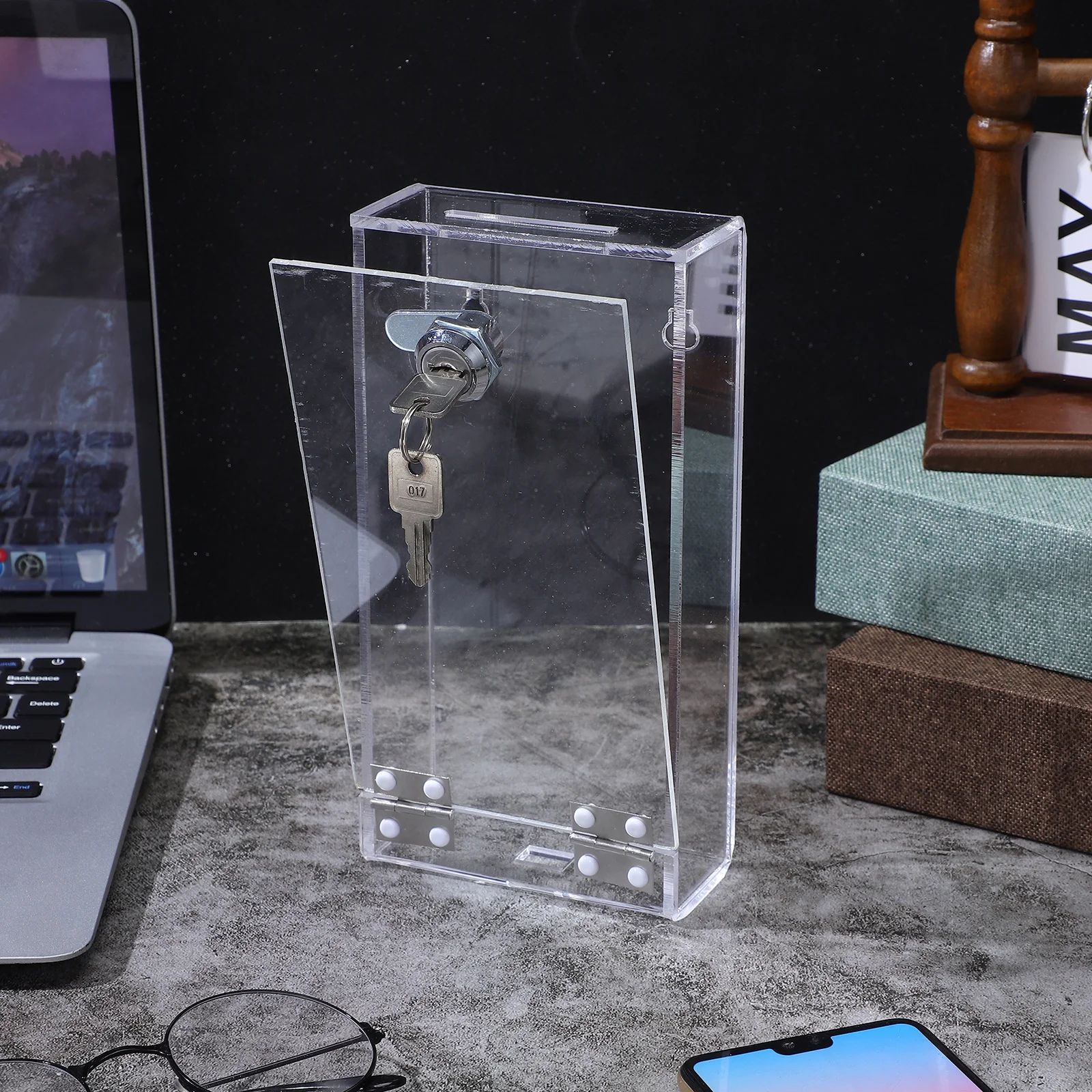 Transparent Storage Box 1 Layer Acrylic Phone Locker Cable Outlet Cover Cell Phone Case Lightweight Portable Focus Helper