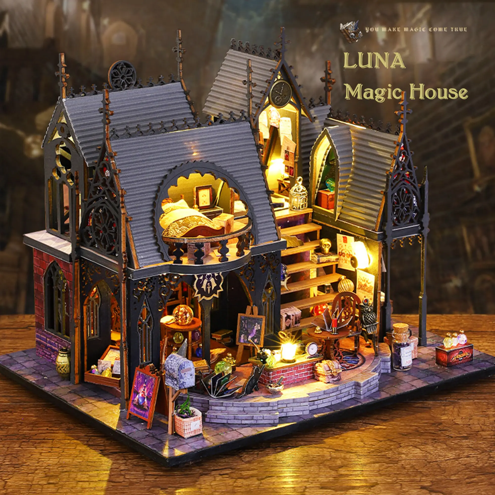 

Luna Enchantment DIY Magic House Miniature Kit: Create Your Own Whimsical Wonderland!