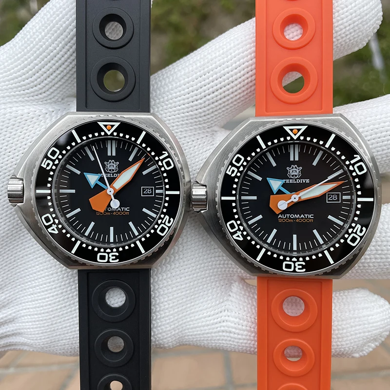 STEELDIVE Mens Diver Watches Sport Automatic Mechanical Wristwatch 1200m Waterproof BGW-9 Luminous Ceramic Bezel Sapphire NH35