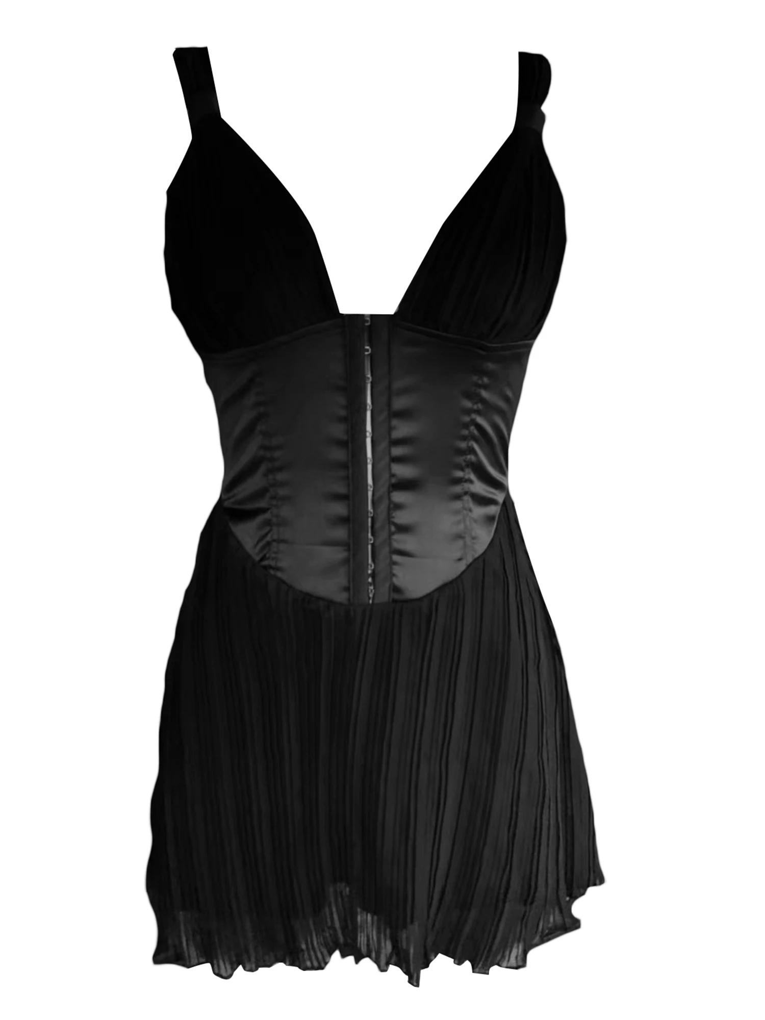 Mini vestido de halter sexy feminino, babados, decote em V, sem mangas, sem costas, cortado, bodycon, curto, festa, clubwear H, preto, Y2K