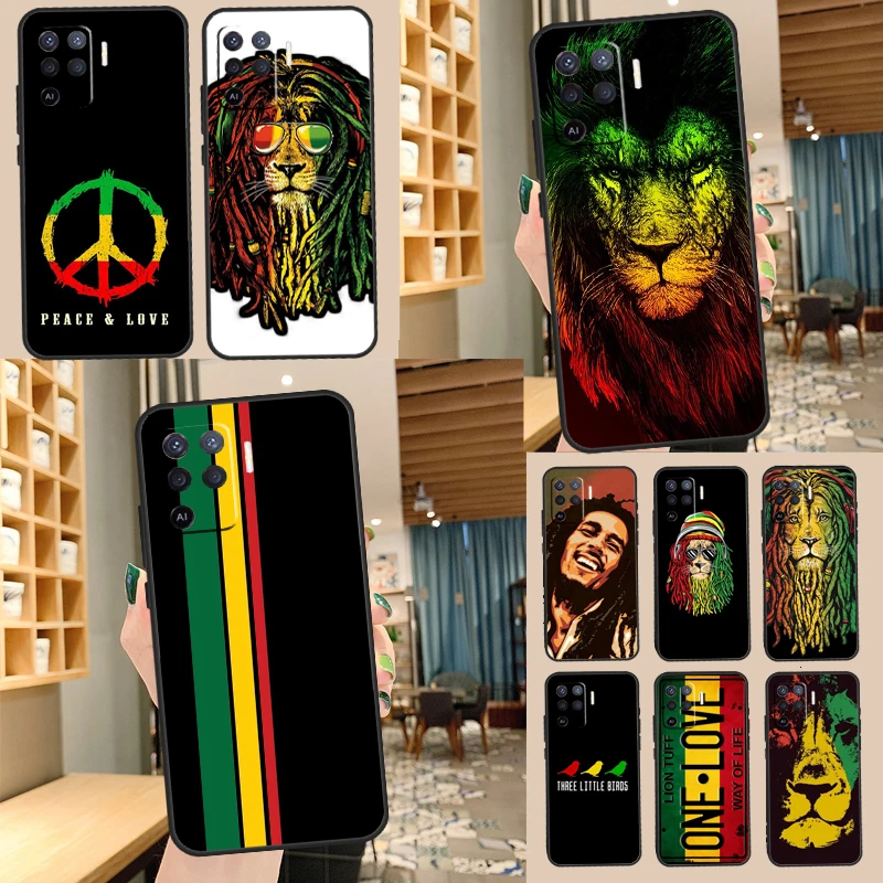 Bob Marley Rasta Lion Case For OPPO A15 A16 A52 A72 A92 A54 A74 A94 A83 A91 A93 A5 A9 A31 A53 A53S Funda Coque