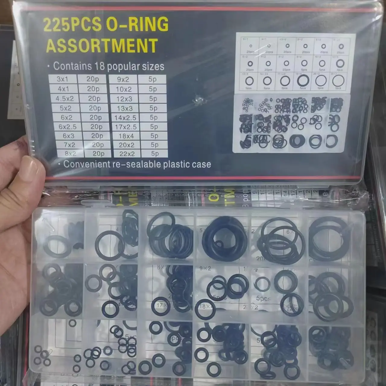 Schwarz 225 Stück/grün 270 Stück Gummi-O-Ring-Dichtung Hochwertige Dichtung für Auto-Klimaanlage Universelles Unterlegscheiben-Sortiment – Detail 4