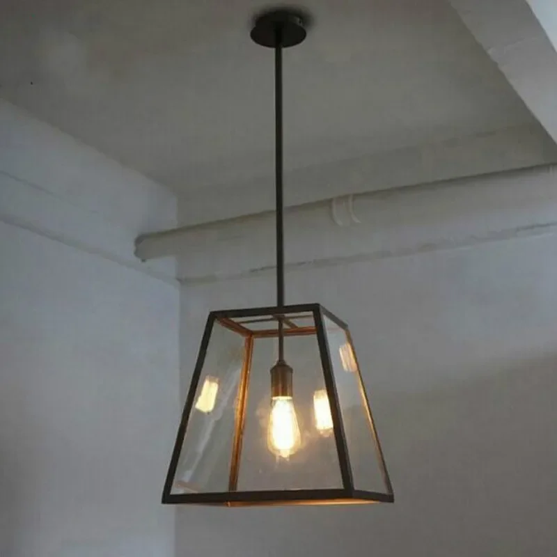 

LOFT Pendant Lamps Vintage Brief LOFT Iron Pendant Lamps Living Room Bar Hotel,Flament Pendant Edison Bulb Glass Boxes