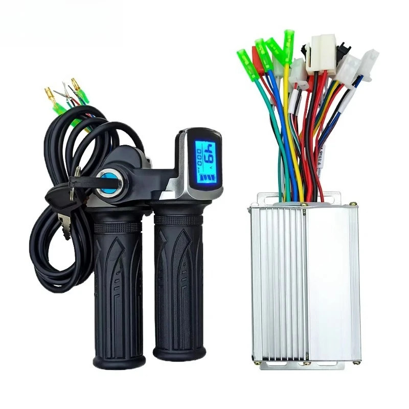36V 48V 350W 18A Brushless Motor Driven Dual Mode Controller with LCD Speed Display Throttle Kit for Electric Scooters Bicycles