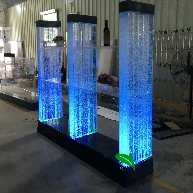 customized.LED Color Changing Glow Furniture Acrylic Bubble Bar Wine Display Cabinet