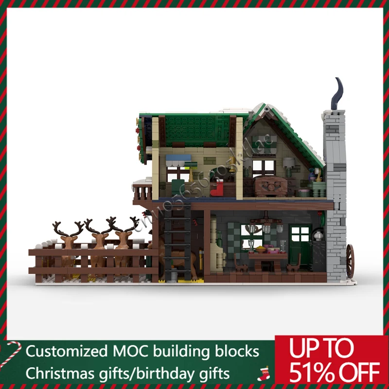 1954 قطعة MOC عيد الميلاد سلسلة الرنة مزرعة نموذج اللبنات الطوب التجمع الإبداعي لتقوم بها بنفسك ألعاب تعليمية مفاجأة الهدايا #3