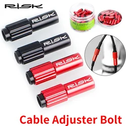 RISK CNC Aluminum Bicycle Inner Cable Adjuster Bolt Mountain Road Bike Shift & Derailleur Brake Line Adapter Adjustment Screws