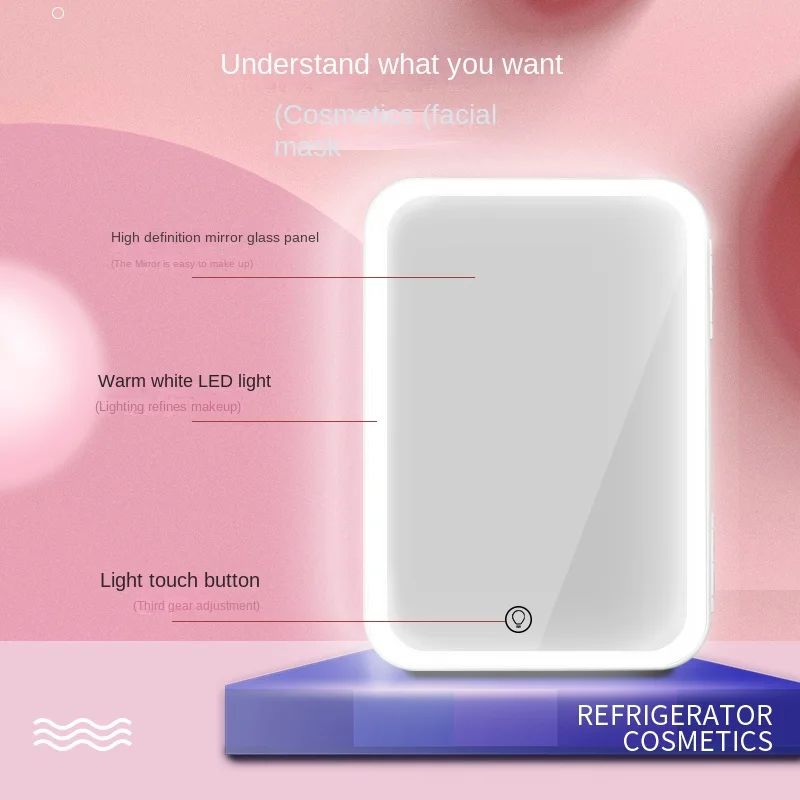 CX505 4L العناية بالبشرة ثلاجة صغيرة فندق سيارة ثلاجات صغيرة المحمولة مستحضرات التجميل ثلاجة تجميل صغيرة مع مرآة مصباح ليد