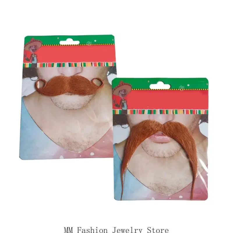 D0UB Baffi Finti Novità Adesiva Baffi Finti, Baffi Barba Finta per Spettacoli Festival Halloween per Feste Baffi