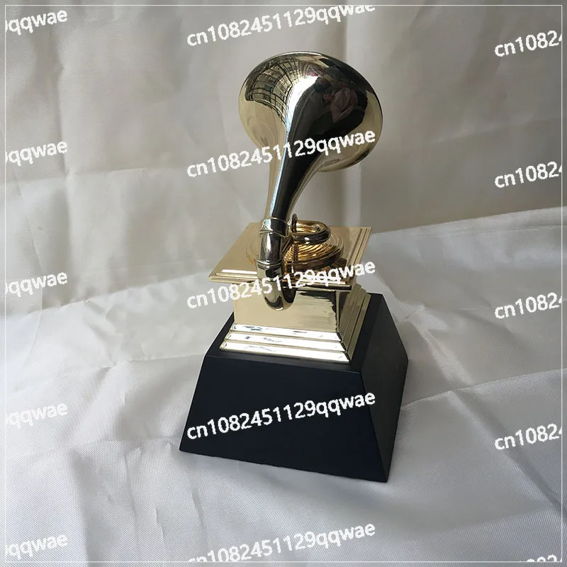 Troféu Trompete Grammy de 22,5 cm, Troféu Premium para Festival de Música, Troféu de Liga Metálica