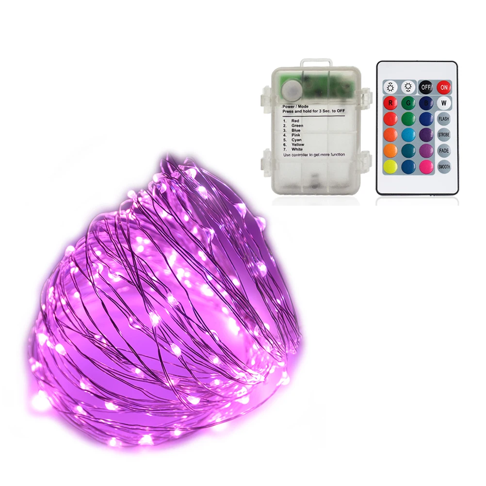 

7D Led String Lights Powered Rope Lights For Party Wedding Garden 16 Colors Wireless Remote