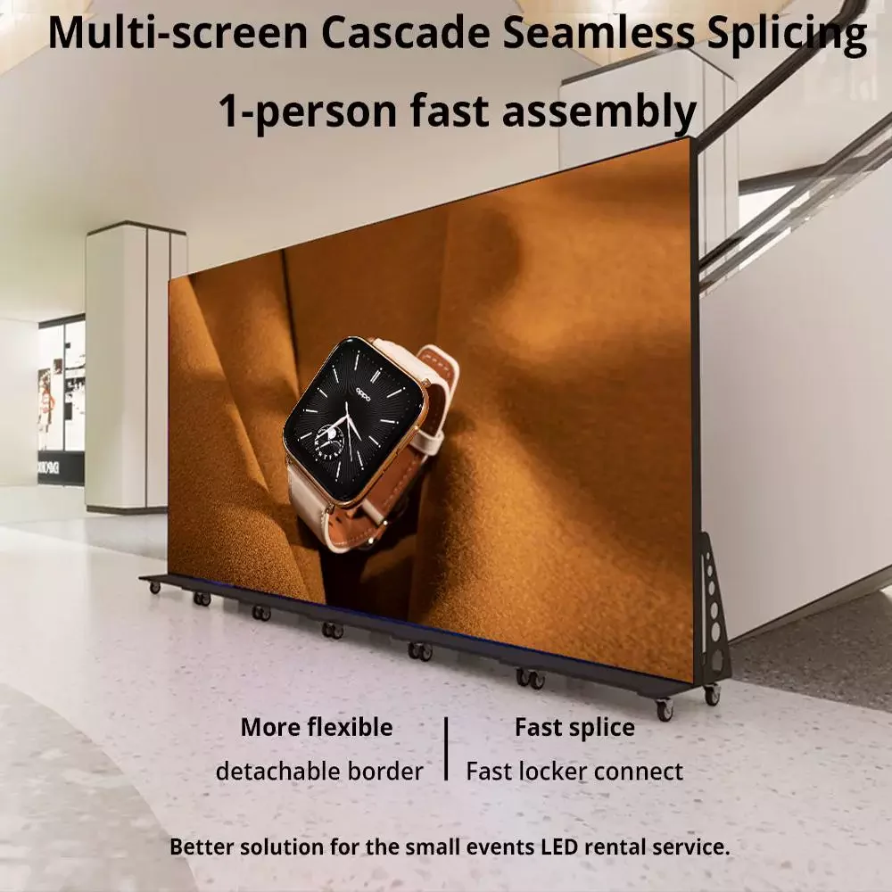 P2.5 Indoor Folding LED Poster Advertising Screen Movable Splicing Split Screen Display Electronic Advertising Machine view 4