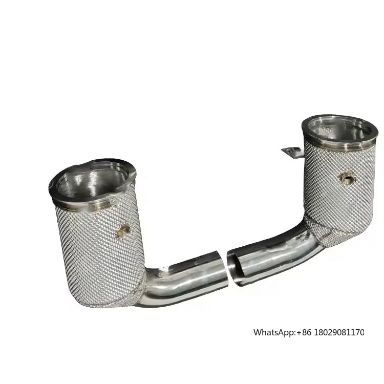 

Xinaote Stainless Steel Escape Escape Coche Exhaust Downpipes with Heatshield For Porsche 992 (2024) Turbo S 3.8L H6 downpipe