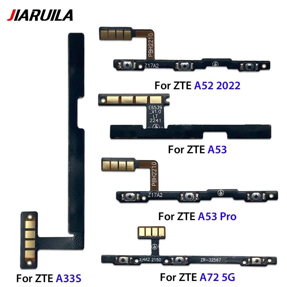 10 PCS Volume Button Power Switch On Off Button Flex Cable For ZTE A33S/A34/A52 2022/A53/A53 Pro/A54 A72 5G/A73 4G/A73 5G