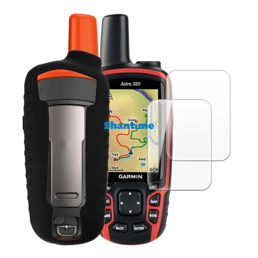 

Soft Case + 2 Pack Tempered Glass Screen Protectors for Garmin Astro 320 Full-Body Protection