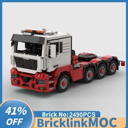 2490PCS MOC RC MAN 8x4 Engineering Container Truck Tractor trailer Tower Head model DIY creative ideas ToyGift technology Blocks