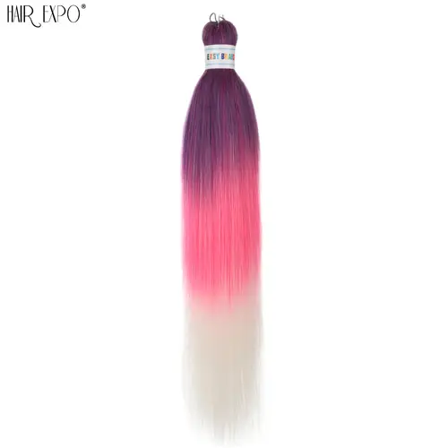 26Inch Easy Braids Hair Synthetic Colourful Pre Stretched Braiding Hair Extensions Jumbo Braids Ombre Yaki Long Straight Hair - Image 71