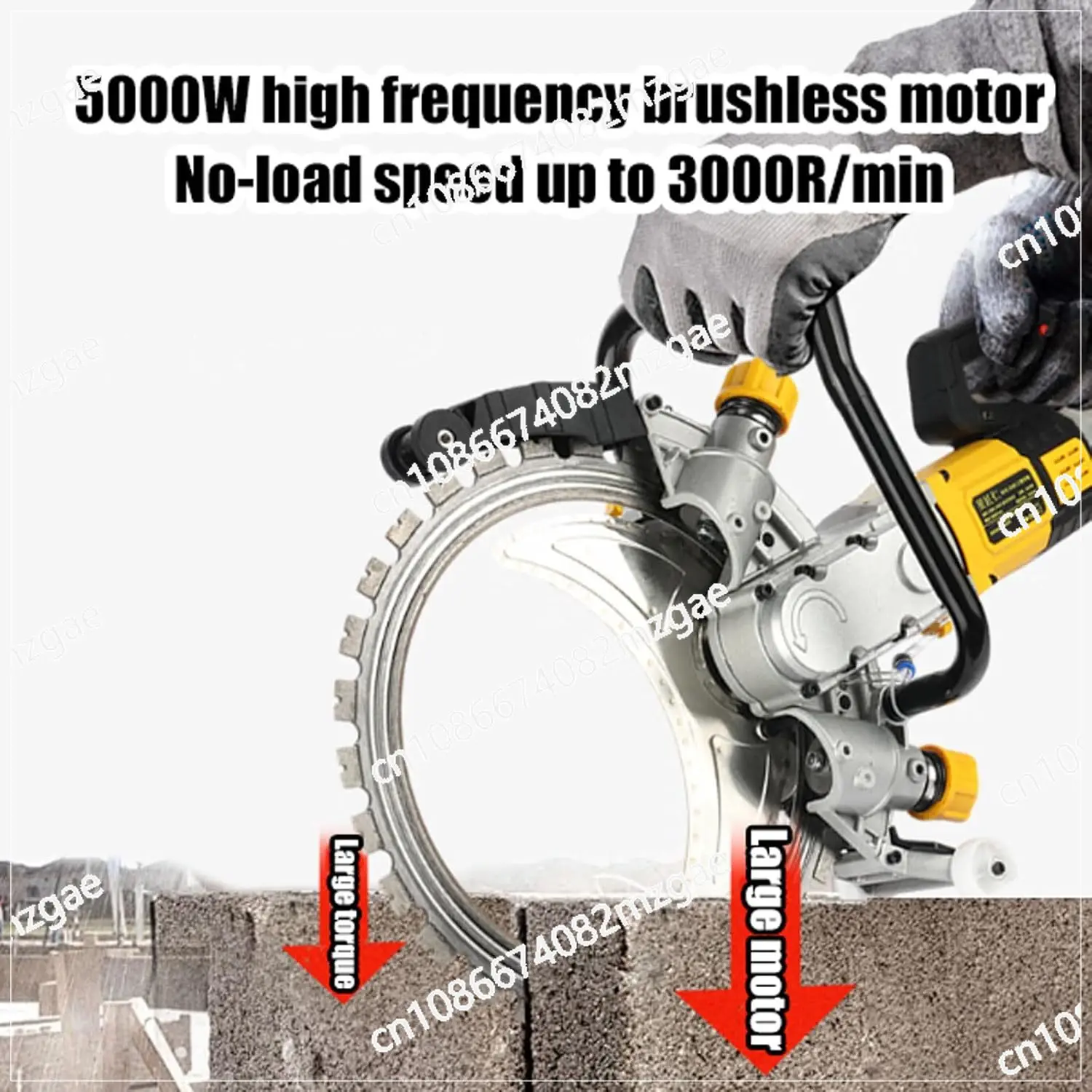 49cm Cut Depth 2200Rpm Brushless Ring Saw Chaser Cutting Machine 5000w Concrete Ring Saw 220V Dust-free Wall Cutting Machine