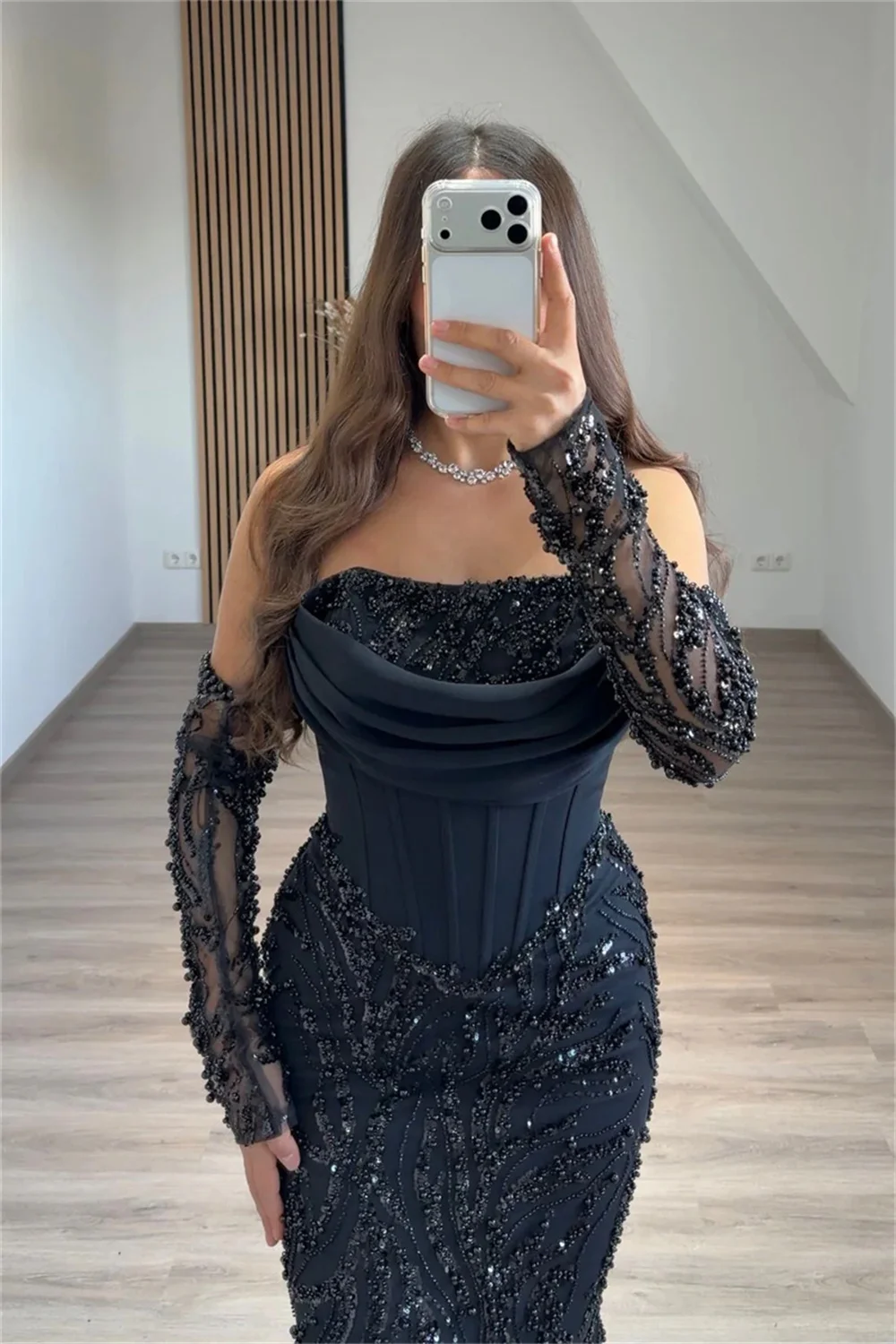 

Contessa Customized Shiny Sequin Sleeve cover robes de soirée Strapless Backless Prom Dress Mermaid Formal events dresses 2025