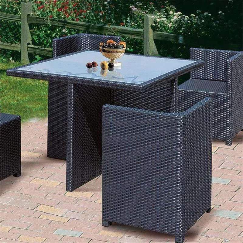 for Outdoor Furniture Complete Set Leisure Dining Tables and Chairs Courtyard Balcony Rattan Tables and Chairs Five Piece Set